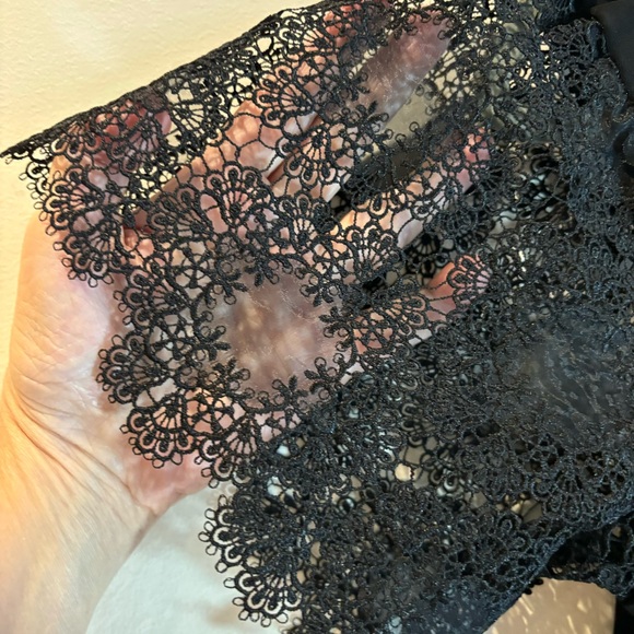 FRANK LYMAN Sz 8 Jumpsuit Off the Shoulder Jersey Knit Exposed Zipper Lace NEW - Picture 4 of 10